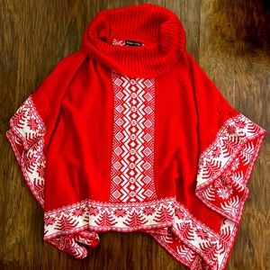 Red and White Poncho Sweetwater